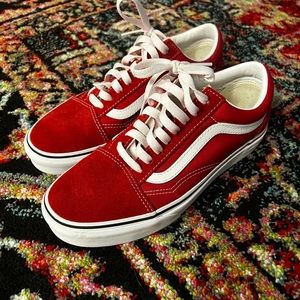 Red old skool vans